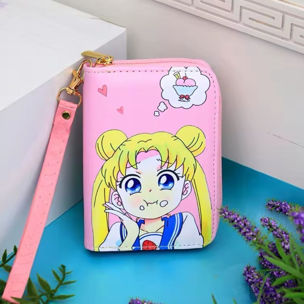 New Sailor Moon Funny Face Cute Little Wallet, Girl’s Pink Wallet